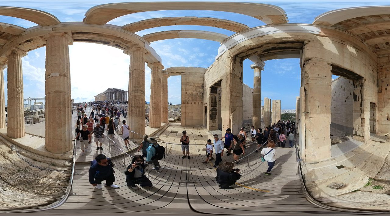 Propylaia of the Acropolis of Athens, May 2023. Photosphere panorama