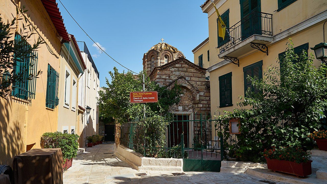 The Byzantine Church of Saint John the Theologian (Agios Ioannis Theologos) on the North Slope of the Acropolis. 12th cent. Athens, Greece.